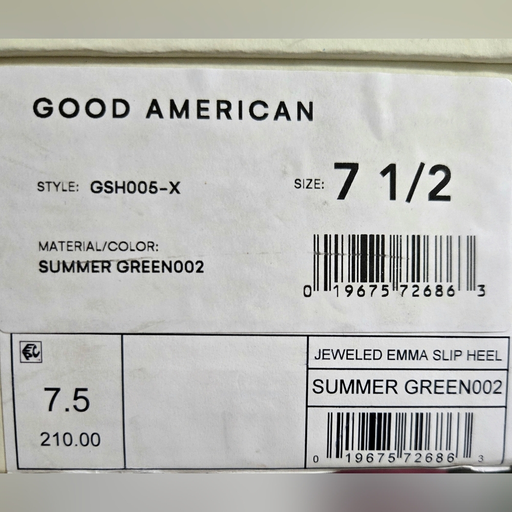 Good American Jeweled Emma Slip Heel Size 8 & 7.5 - Picture 5 of 9